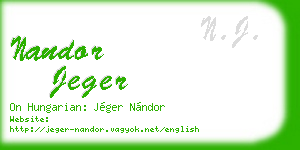 nandor jeger business card